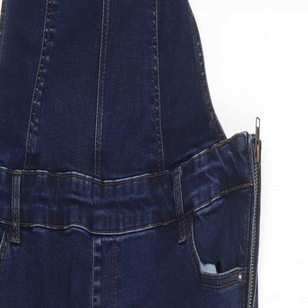 New Look Womens Blue  Cotton Dungaree One-Piece Size 18 L26 in