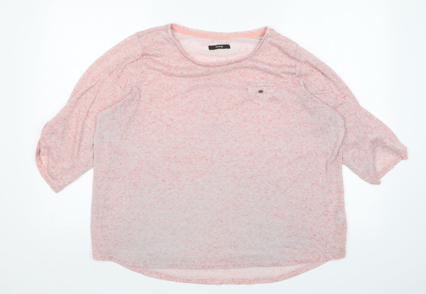 George Womens Pink Round Neck  Polyester Pullover Jumper Size 22
