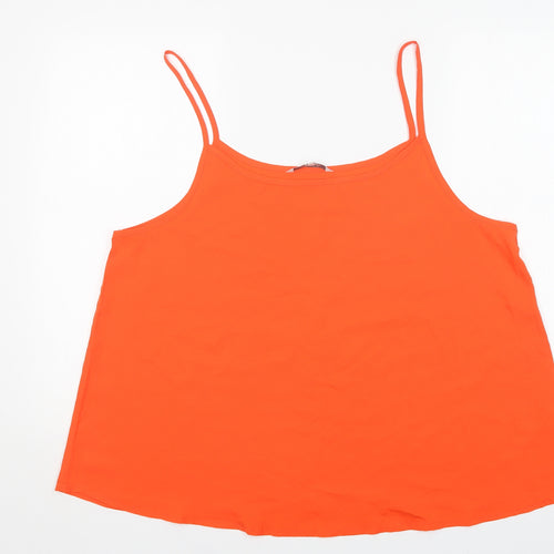 Peacocks Womens Orange  Polyester Basic Blouse Size 20 Round Neck