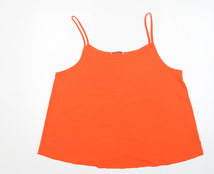 Peacocks Womens Orange Polyester Basic Blouse Size 20 Round Neck
