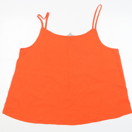 Peacocks Womens Orange  Polyester Basic Blouse Size 20 Round Neck