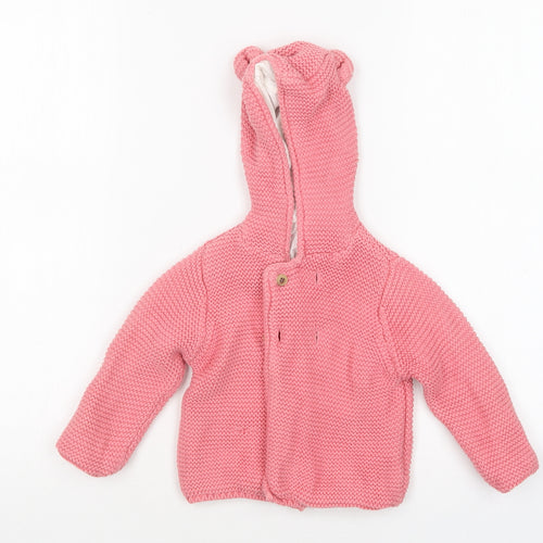 M&S Girls Pink   Jacket Coatigan Size 6-9 Months