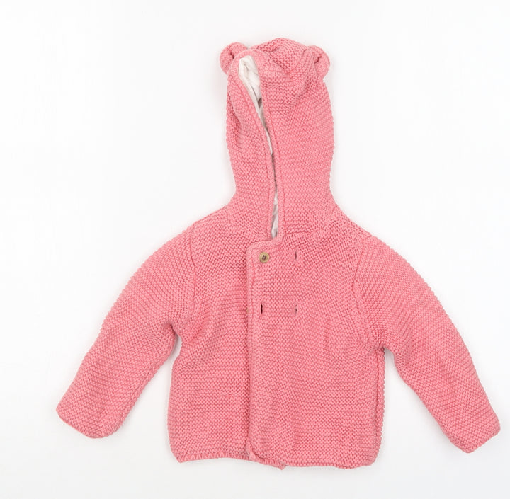 M&S Girls Pink Jacket Coatigan Size 6-9 Months