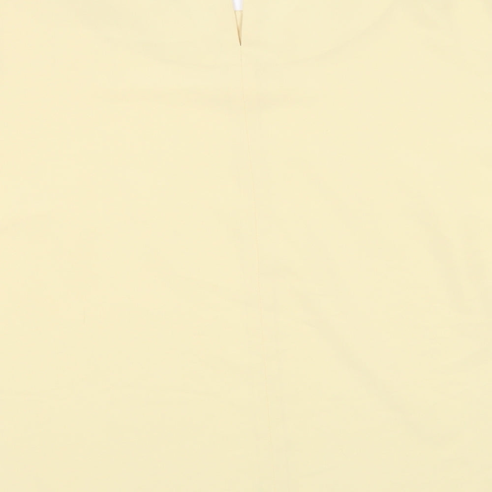 Debenhams Womens Yellow  Polyester Basic Blouse Size 16 Round Neck