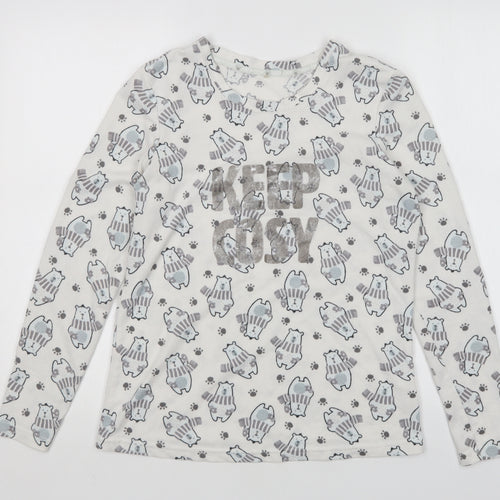 George Womens Multicoloured Animal Print Polyester Top Pyjama Top Size 8
