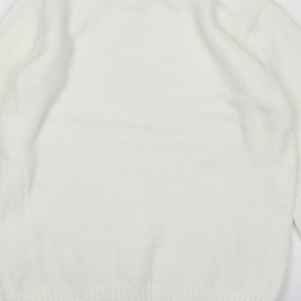 Primark Girls White Round Neck  Polyester Pullover Jumper Size 13-14 Years