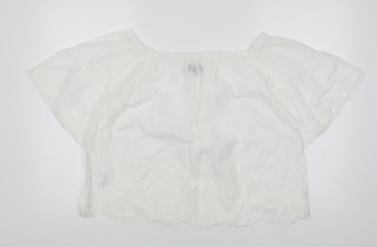 Cameo Rose  Womens White  Cotton Basic Blouse Size 18 Boat Neck