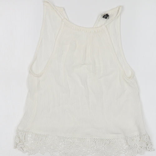 H&M Womens White   Basic Blouse Size 4 Round Neck