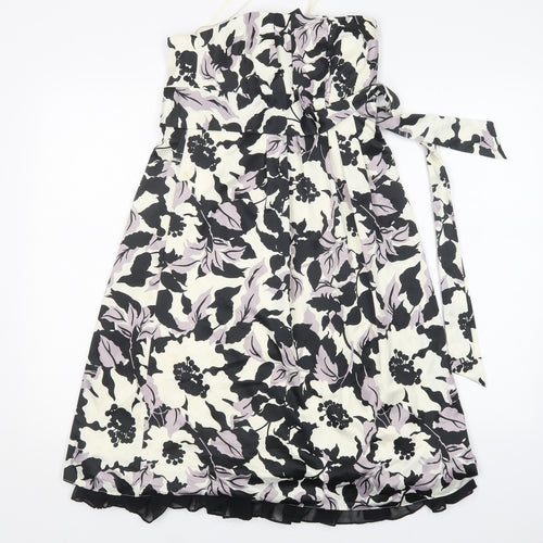 DEFINITIONS Womens Multicoloured Floral Polyester A-Line  Size 8  Off the Shoulder