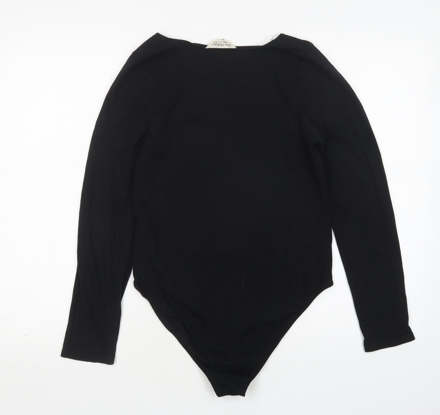 Miss Selfridge Womens Black  Cotton Bodysuit One-Piece Size 16