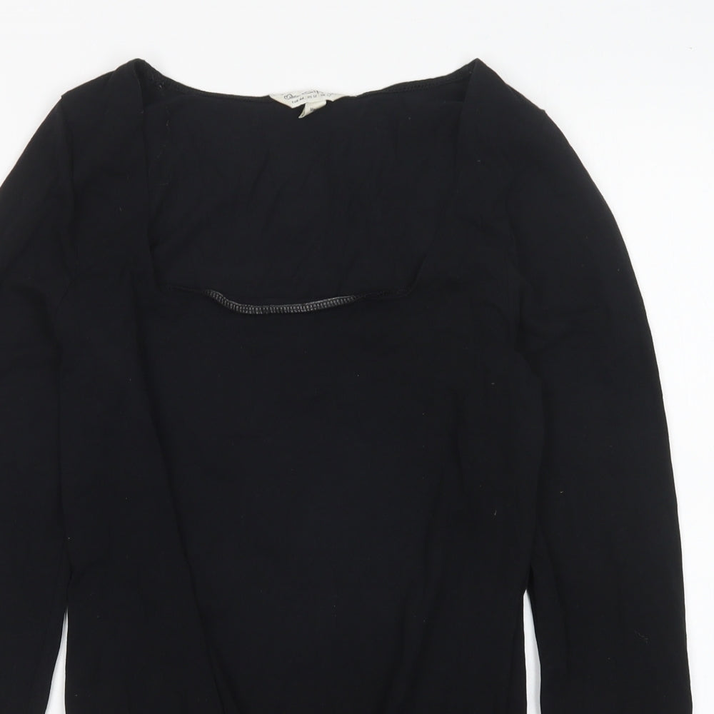 Miss Selfridge Womens Black  Cotton Bodysuit One-Piece Size 16