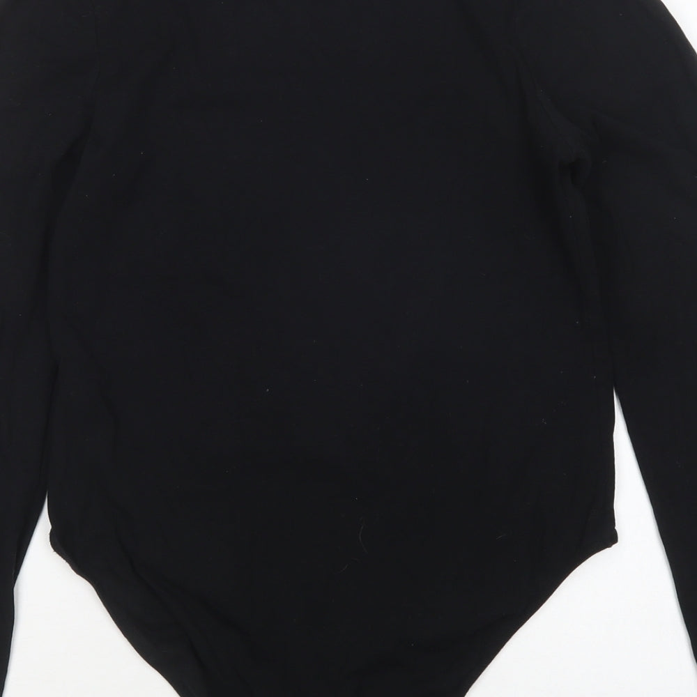 Miss Selfridge Womens Black  Cotton Bodysuit One-Piece Size 16