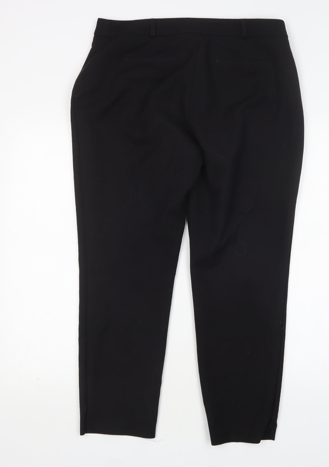 Wallis Womens Black  Polyester Trousers  Size 14 L27 in Regular