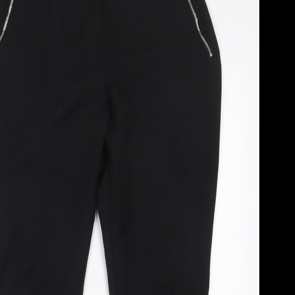 Wallis Womens Black  Polyester Trousers  Size 14 L27 in Regular