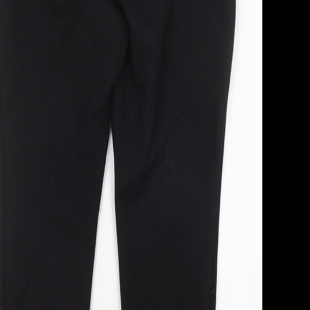 Wallis Womens Black  Polyester Trousers  Size 14 L27 in Regular