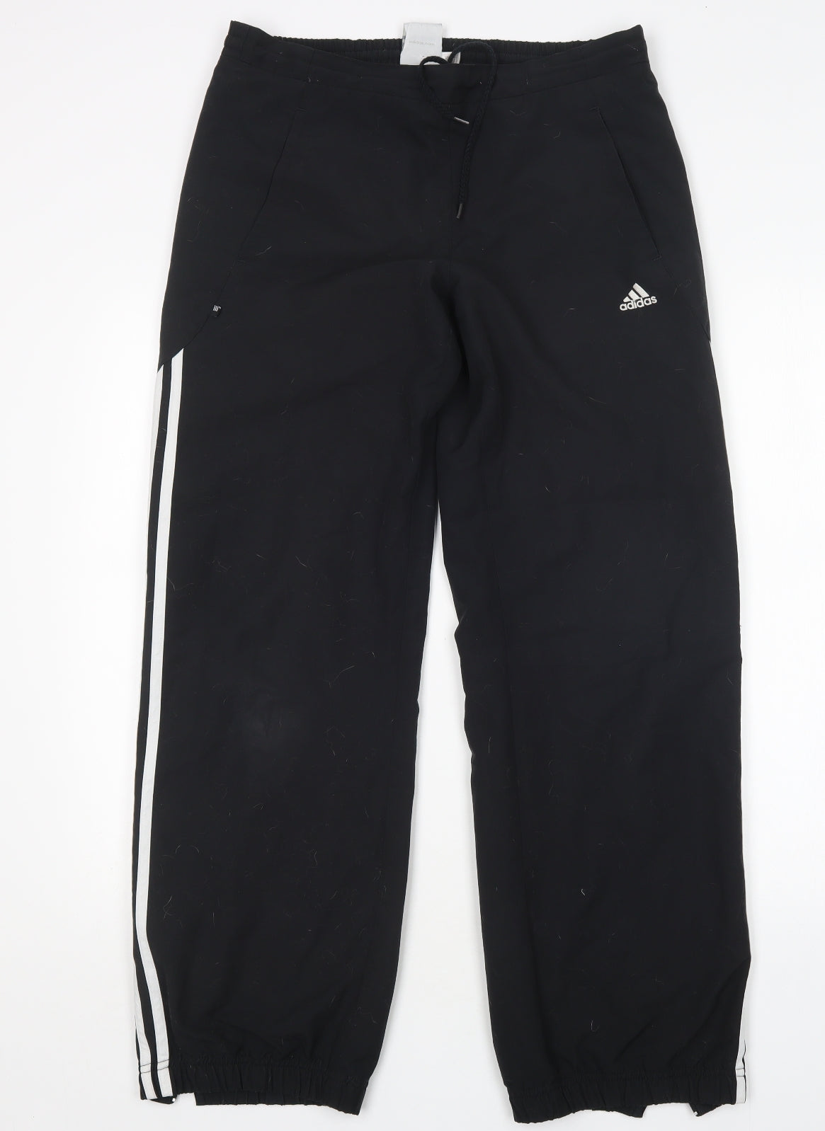 adidas Womens Black  Polyester Jogger Trousers Size 12 L31 in Regular