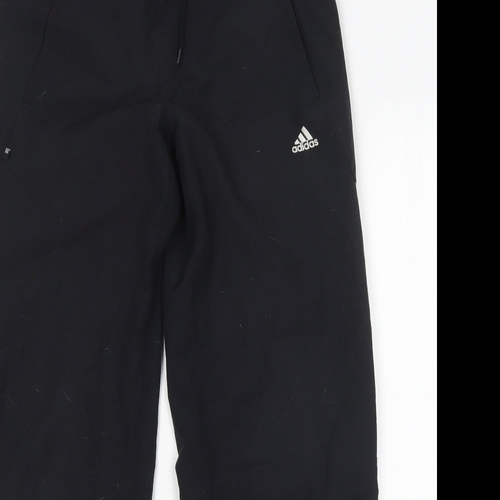 adidas Womens Black  Polyester Jogger Trousers Size 12 L31 in Regular