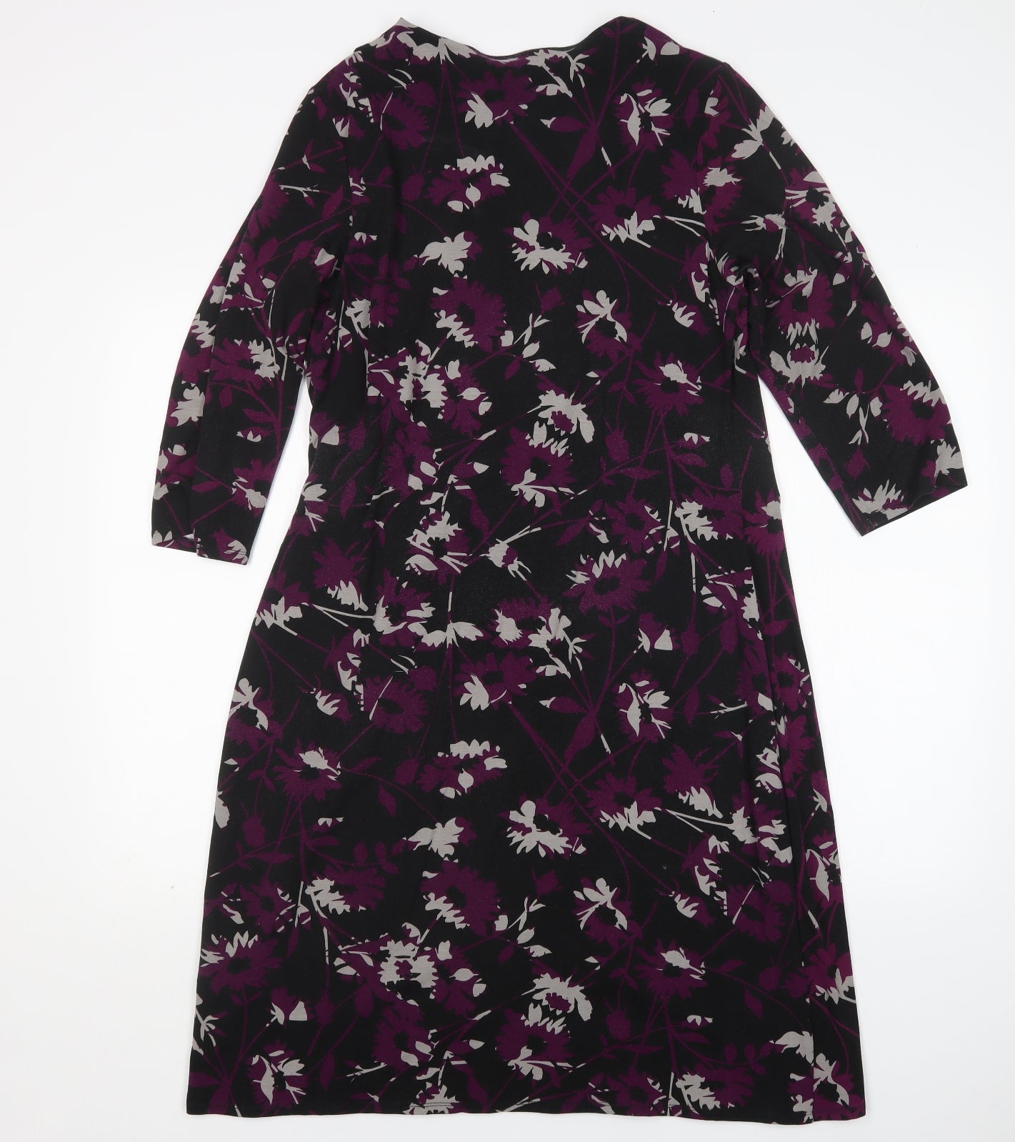 Monsoon Womens Multicoloured Floral Viscose A-Line  Size 18  V-Neck