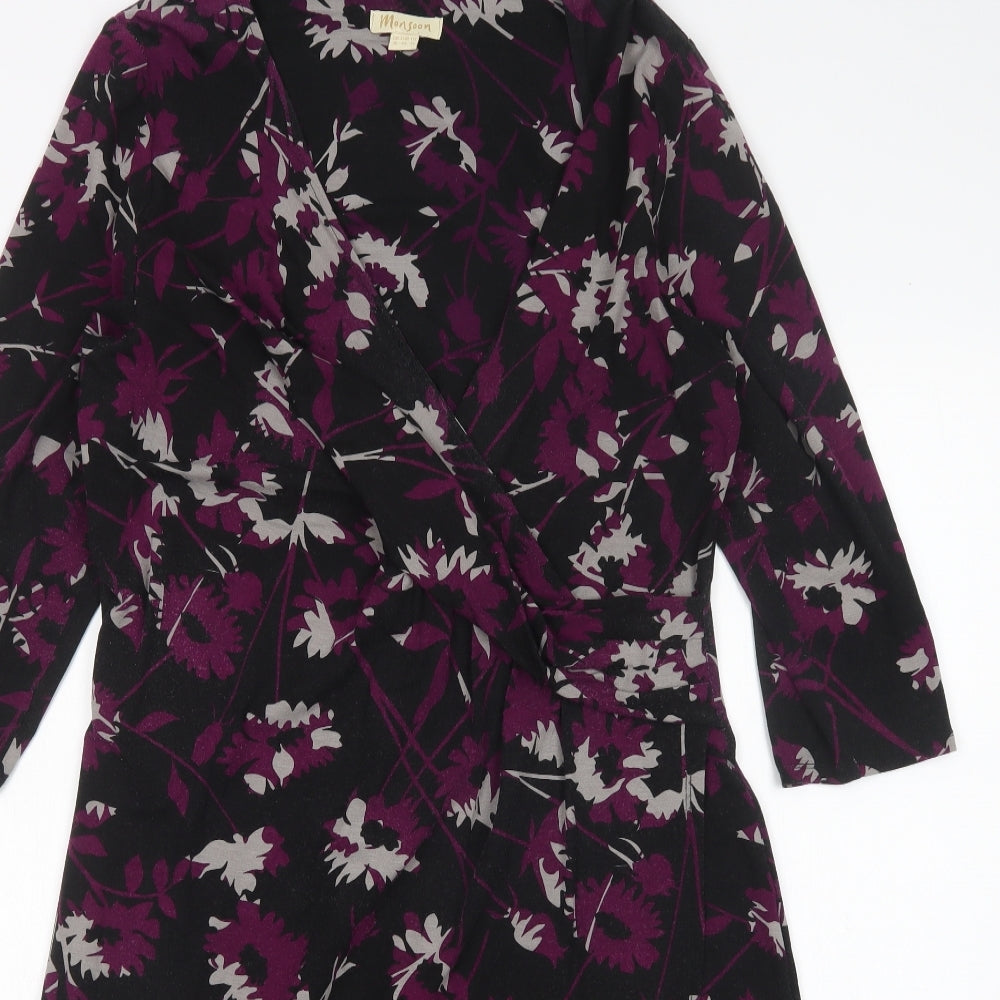 Monsoon Womens Multicoloured Floral Viscose A-Line  Size 18  V-Neck