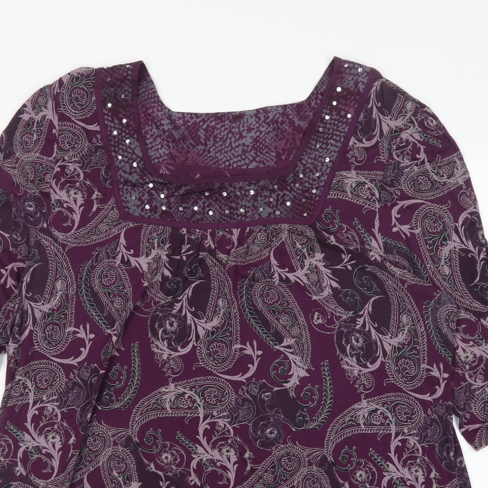 NEXT Womens Multicoloured Paisley Viscose A-Line  Size 22  Square Neck