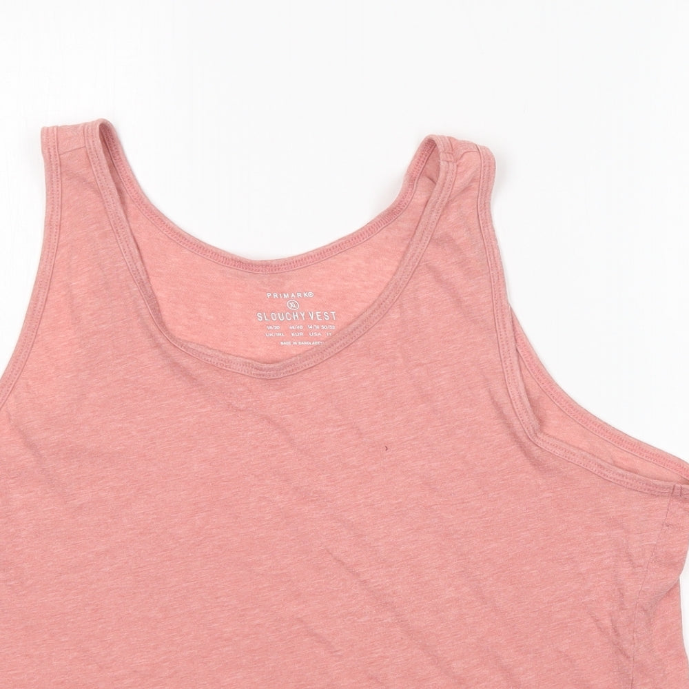 Primark Girls Pink  Polyester Basic Tank Size XL Round Neck