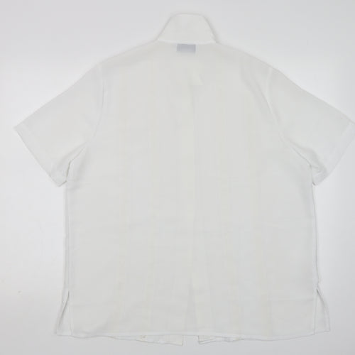 Northmoon Womens White  Polyester Basic Button-Up Size 18 Collared