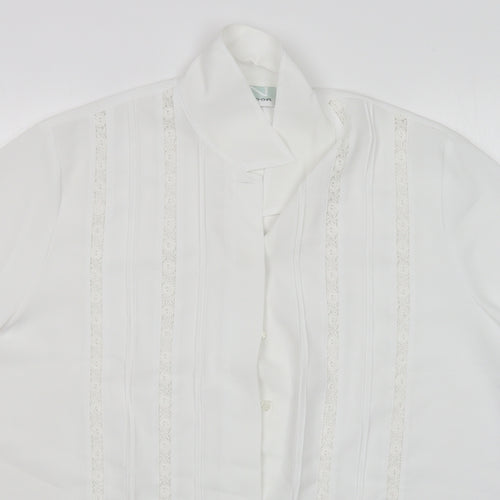 Northmoon Womens White  Polyester Basic Button-Up Size 18 Collared