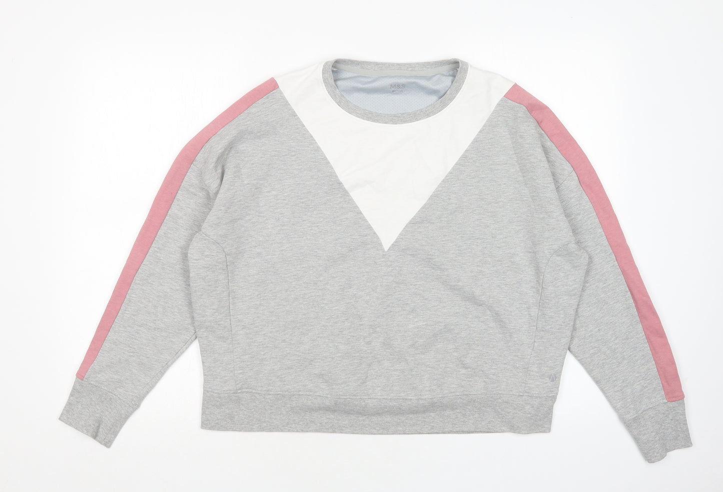 M&S Womens Multicoloured  Cotton Pullover Sweatshirt Size 18