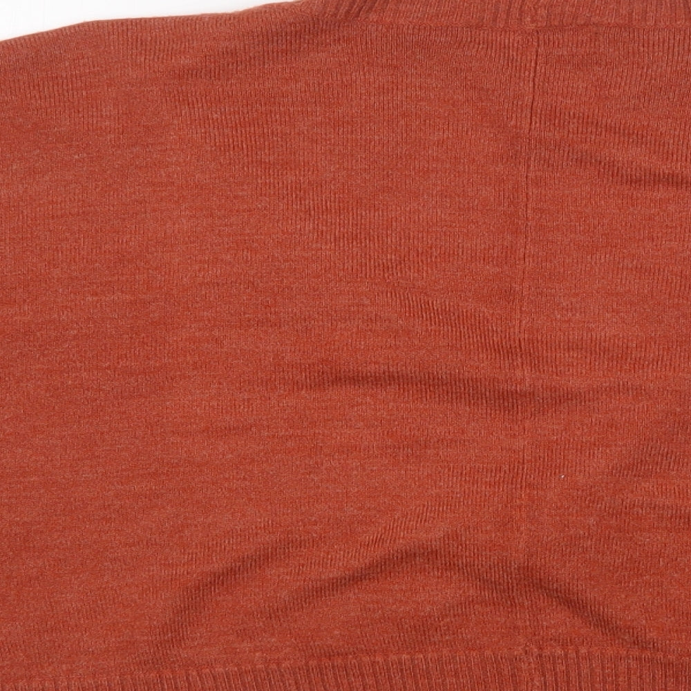 George Womens Orange V-Neck  Acrylic Cardigan Jumper Size 22