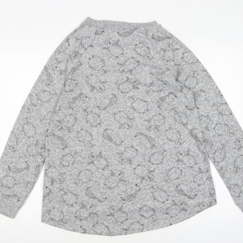 Primark Womens Grey Animal Print Polyester Top Pyjama Top Size S