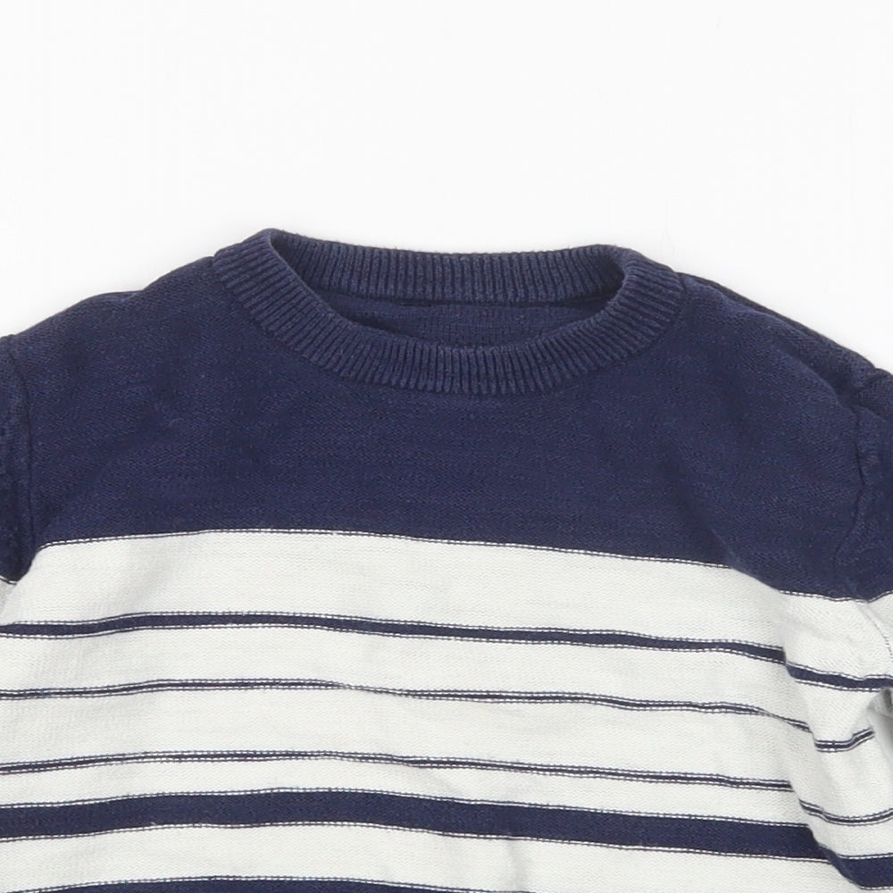Matalan Boys Multicoloured Round Neck Striped Cotton Pullover Jumper Size 3-4 Years