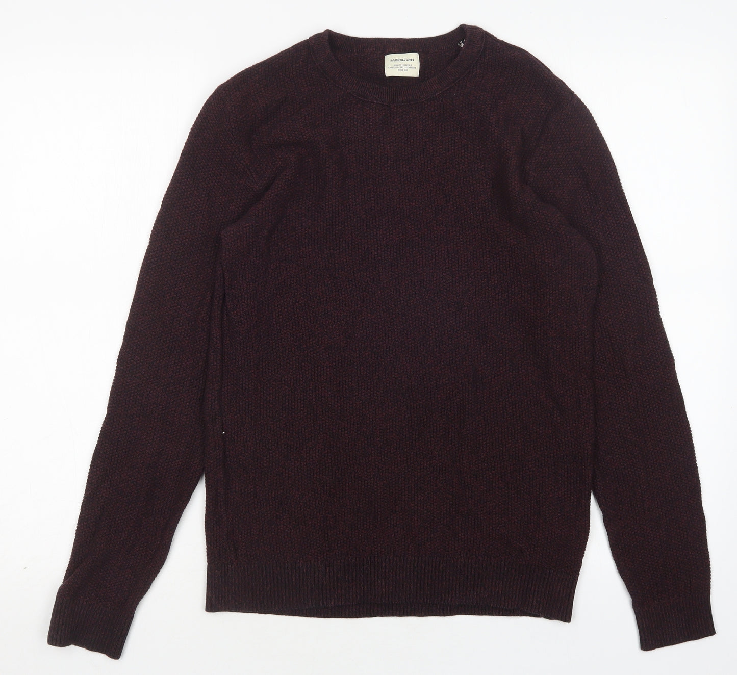 Jack&Jones Mens Purple Round Neck  Cotton Pullover Jumper Size S