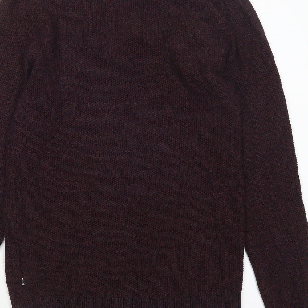 Jack&Jones Mens Purple Round Neck  Cotton Pullover Jumper Size S