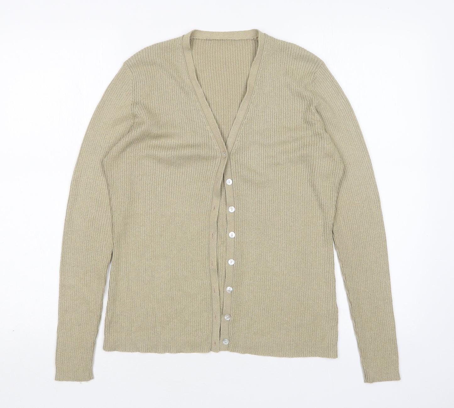 Dorothy Perkins Womens Green V-Neck  Acrylic Cardigan Jumper Size 12