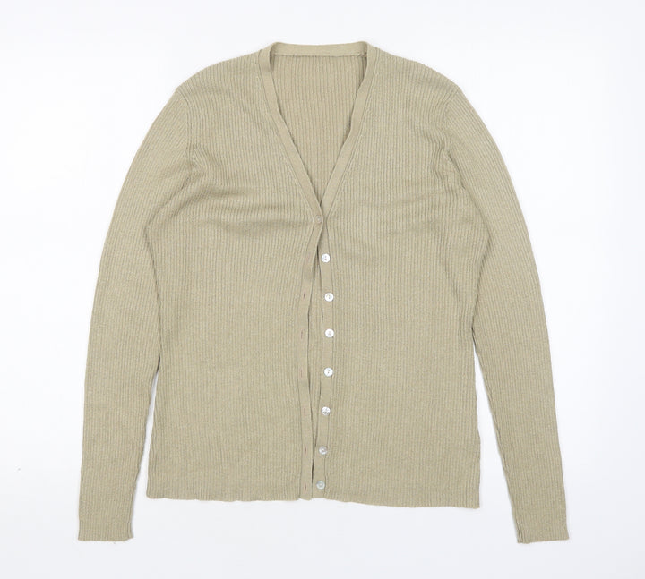 Dorothy Perkins Womens Green V-Neck  Acrylic Cardigan Jumper Size 12