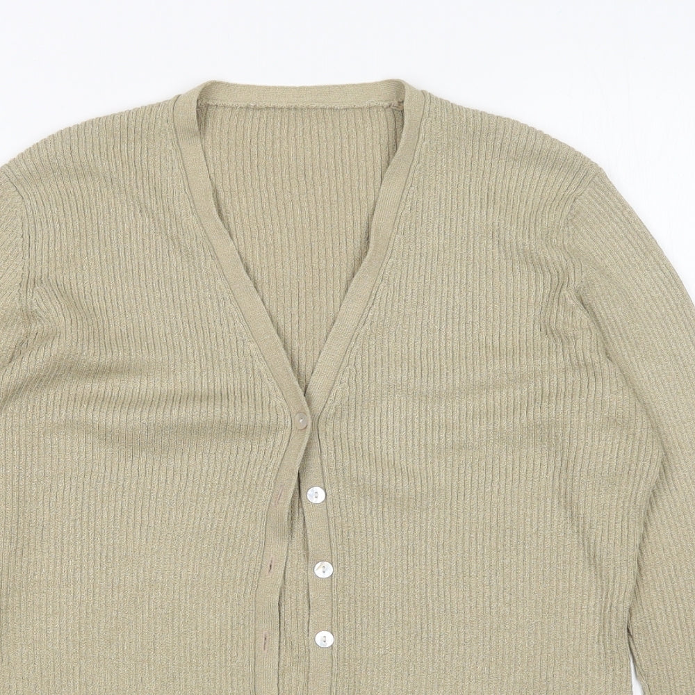 Dorothy Perkins Womens Green V-Neck  Acrylic Cardigan Jumper Size 12