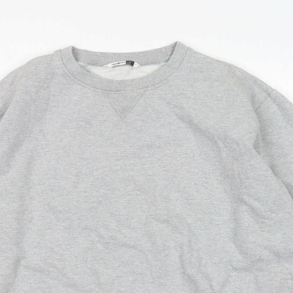 Pep&Co Mens Grey  Cotton Pullover Sweatshirt Size L
