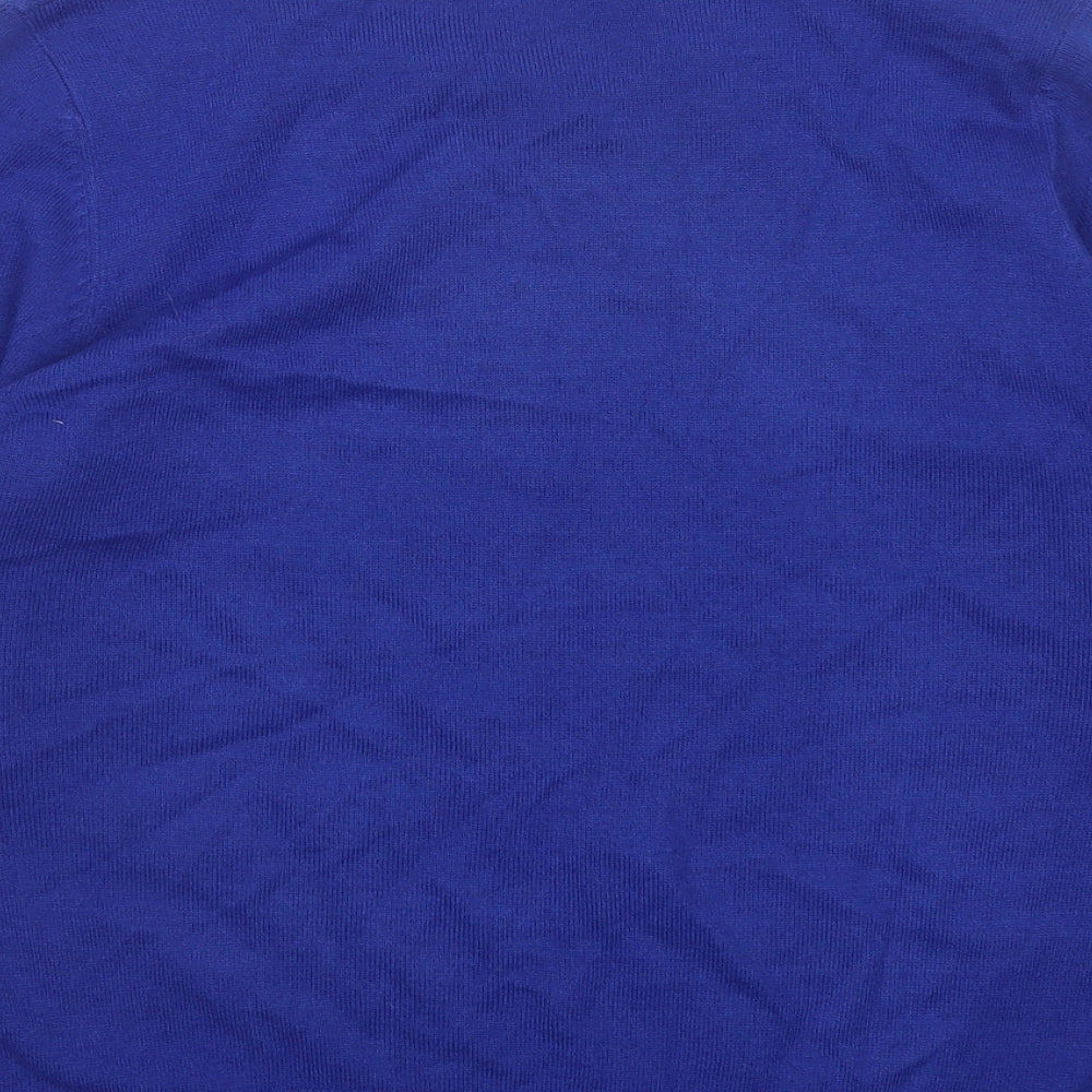 M&S Womens Blue Round Neck  Acrylic Pullover Jumper Size 16