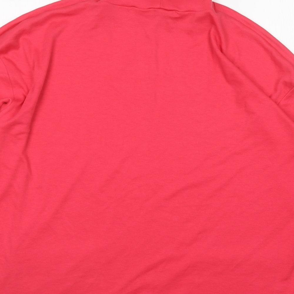 Dalia  Womens Pink Roll Neck  Polyester Pullover Jumper Size L