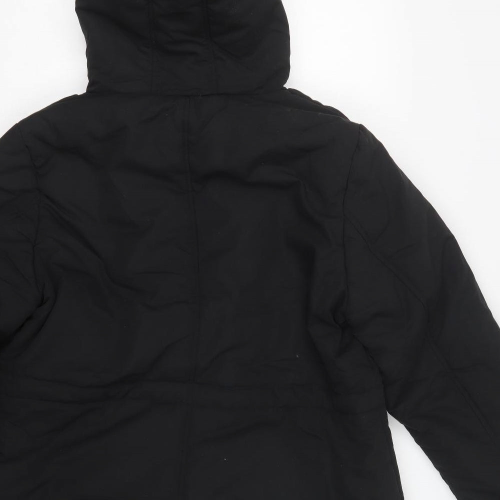 B You Womens Black   Parka Coat Size 16