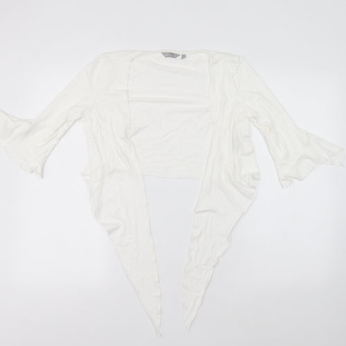 Per Una Womens White Round Neck  Viscose Cardigan Jumper Size 10