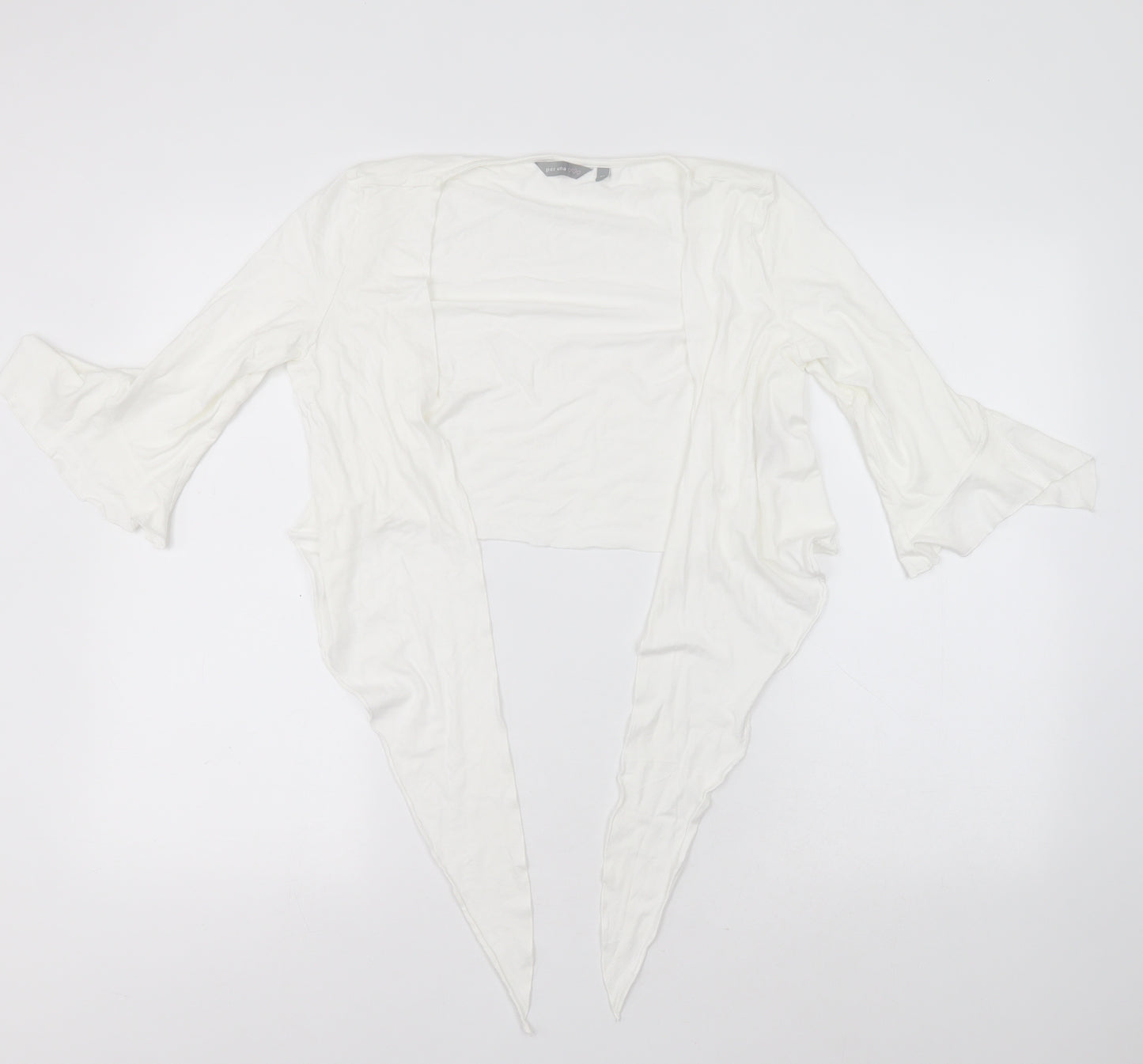 Per Una Womens White Round Neck  Viscose Cardigan Jumper Size 10