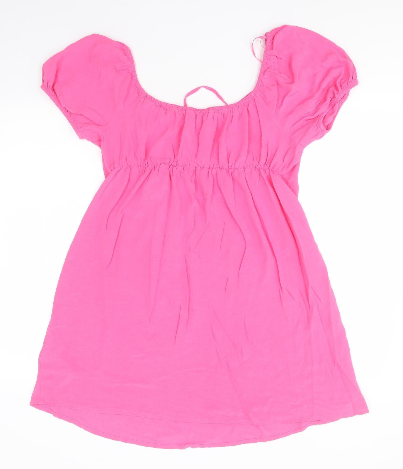 Primark Womens Pink  Viscose A-Line  Size 14  Square Neck