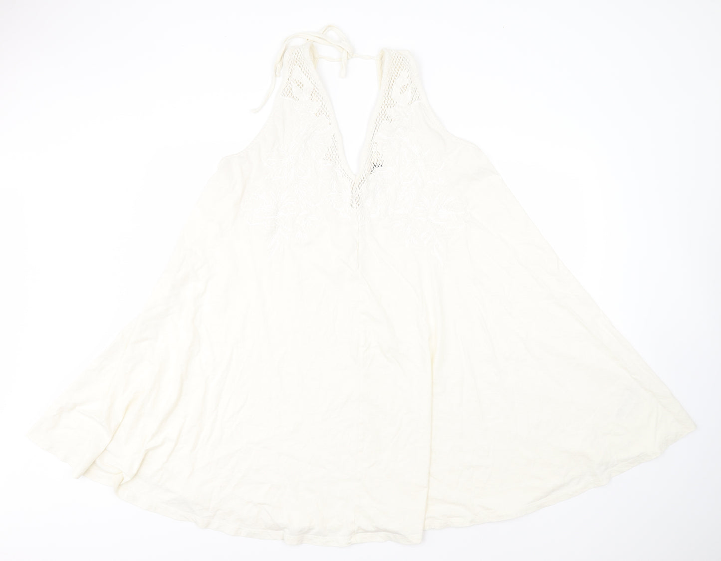 ASOS Womens Ivory  Cotton A-Line  Size 20  V-Neck