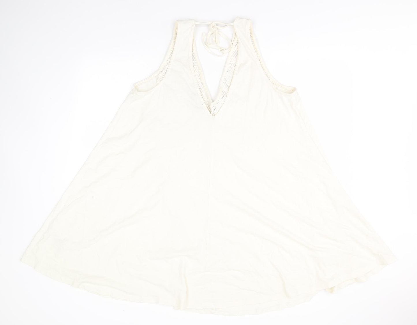 ASOS Womens Ivory  Cotton A-Line  Size 20  V-Neck
