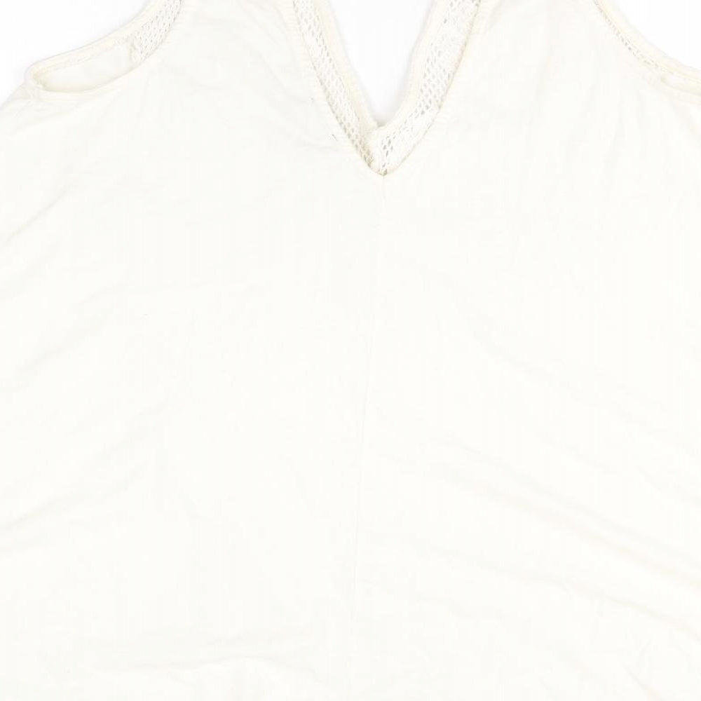 ASOS Womens Ivory  Cotton A-Line  Size 20  V-Neck