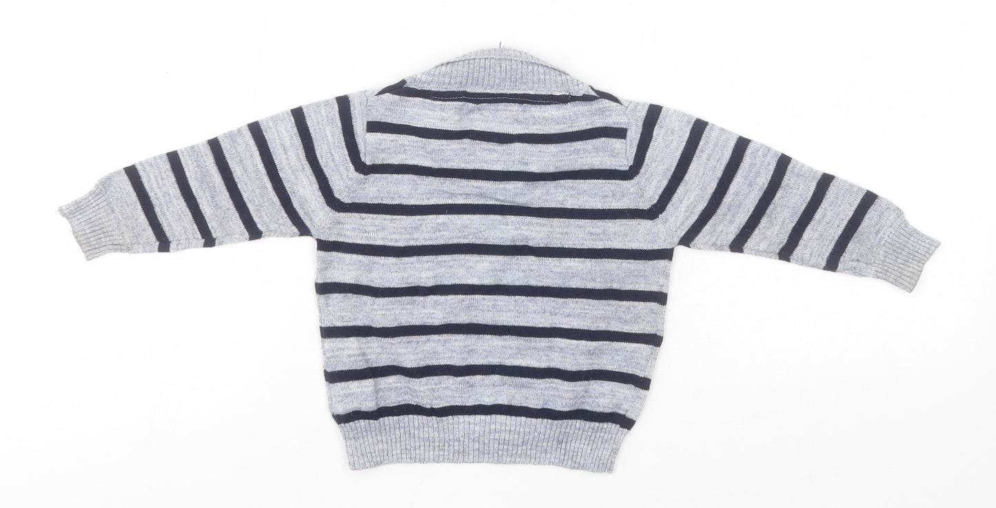 Earlydays Baby Blue Striped Cotton Pullover Jumper Size 6-9 Months