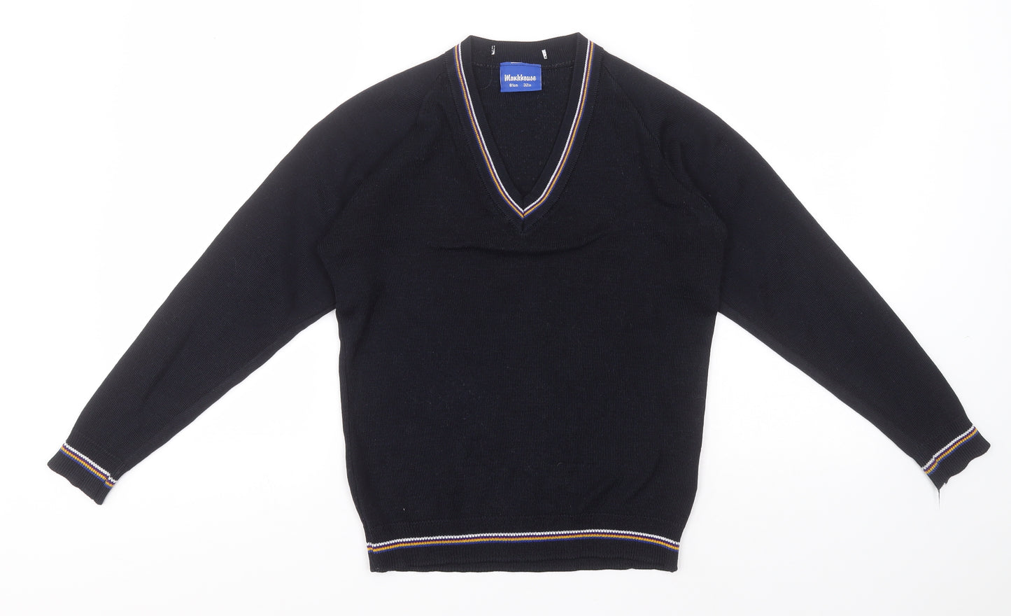 Heritage Boys Black V-Neck  Acrylic Pullover Jumper