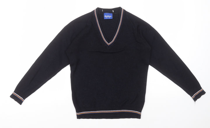 Heritage Boys Black V-Neck  Acrylic Pullover Jumper