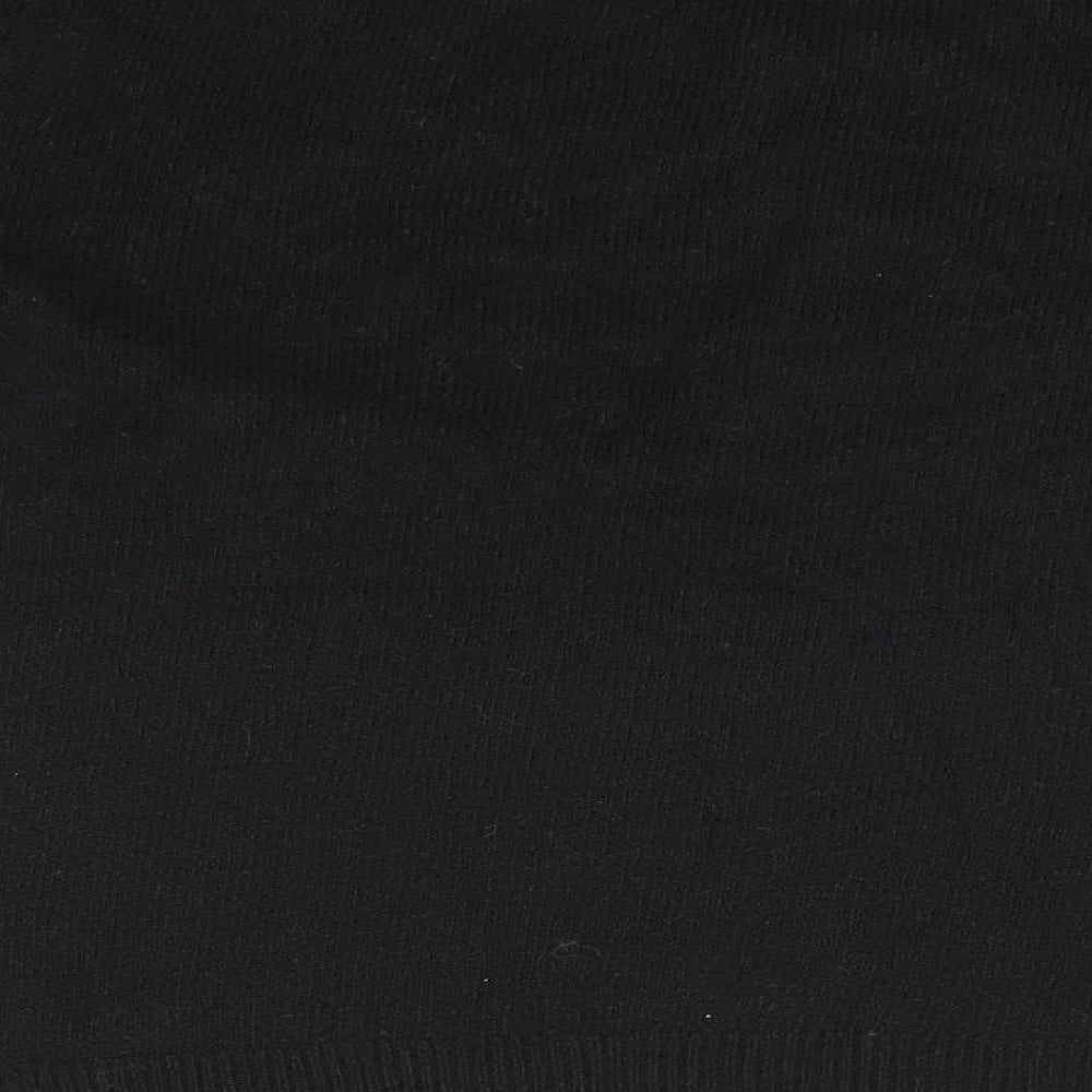 Oasis Womens Black Round Neck  Polyester Pullover Jumper Size L